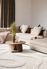 Cleo Modern Textured Curved Line Grey Rug - Pendle Village Furniture